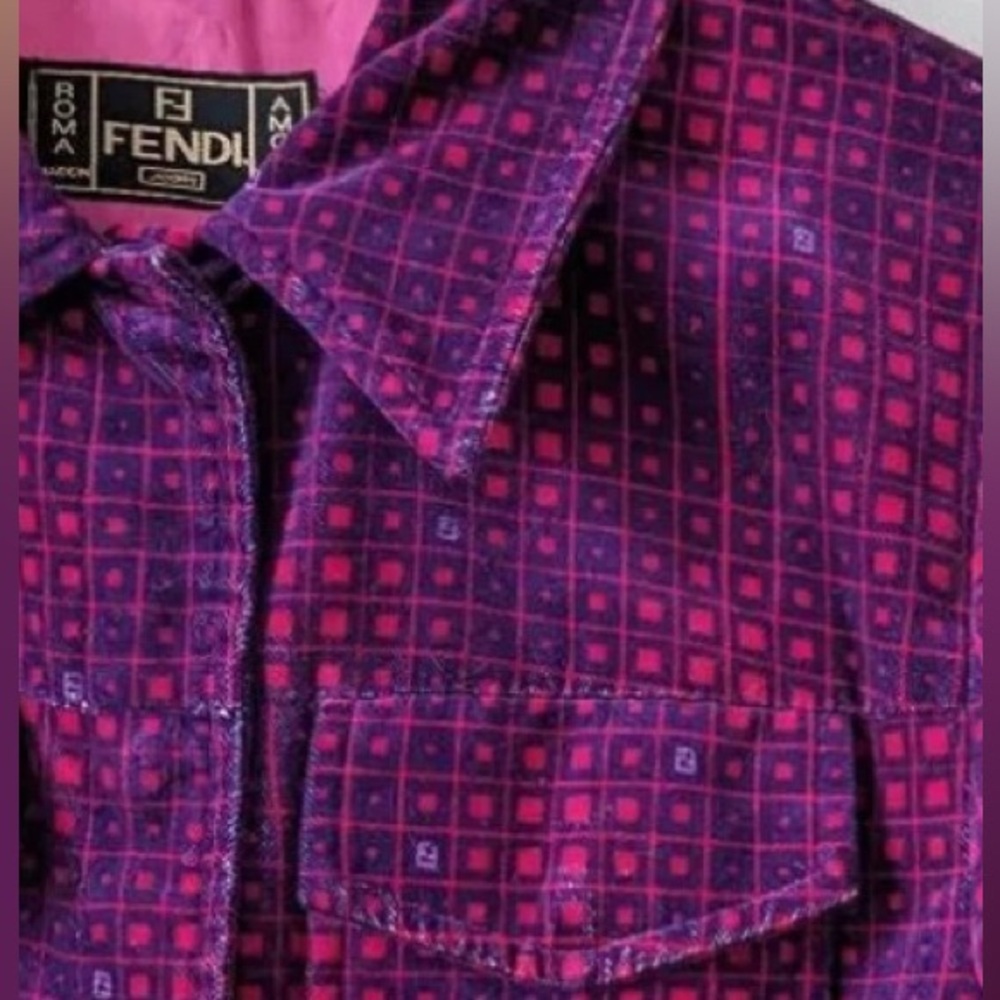 Vintage Fendi Velvet Purple/ Pink Jacket - Picture 2 of 4
